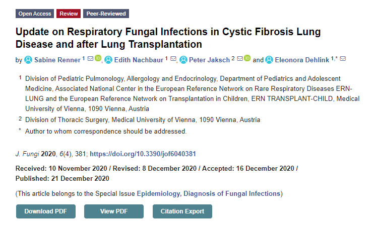 JoF_MDPI's tweet photo. A review entitled “Update on Respiratory #Fungal_Infections in Cystic Fibrosis #Lung_Disease and after Lung Transplantation” from Eleonora Dehlink et al.

View full text at https://t.co/JE1sjxdEg8 https://t.co/KhjNqJg0cy