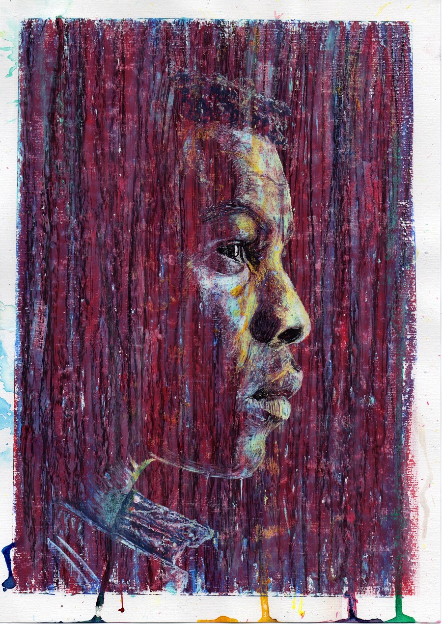 Happy 30th birthday John Boyega! This picture: oil and ink on acrylic paper, 21cm x 30cm. 