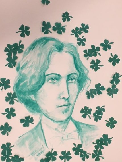 StSwithunsLibr's tweet photo. Happy #StPatricksDay !  Oscar Wilde here wishes you a wonderful day full of all things Irish!  Lyricism, lore and lots of luck everyone! https://t.co/xIJSVmLyh4