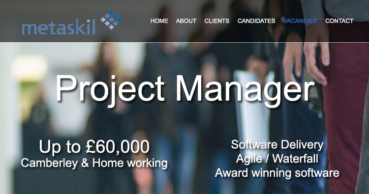 Project Manager - up to £60,000 Camberley / Remote working More details can be found here - metaskil.com/jobs/project-m… #remoteworking #camberley #surrey #projectmanager #agile #softwaredelivery