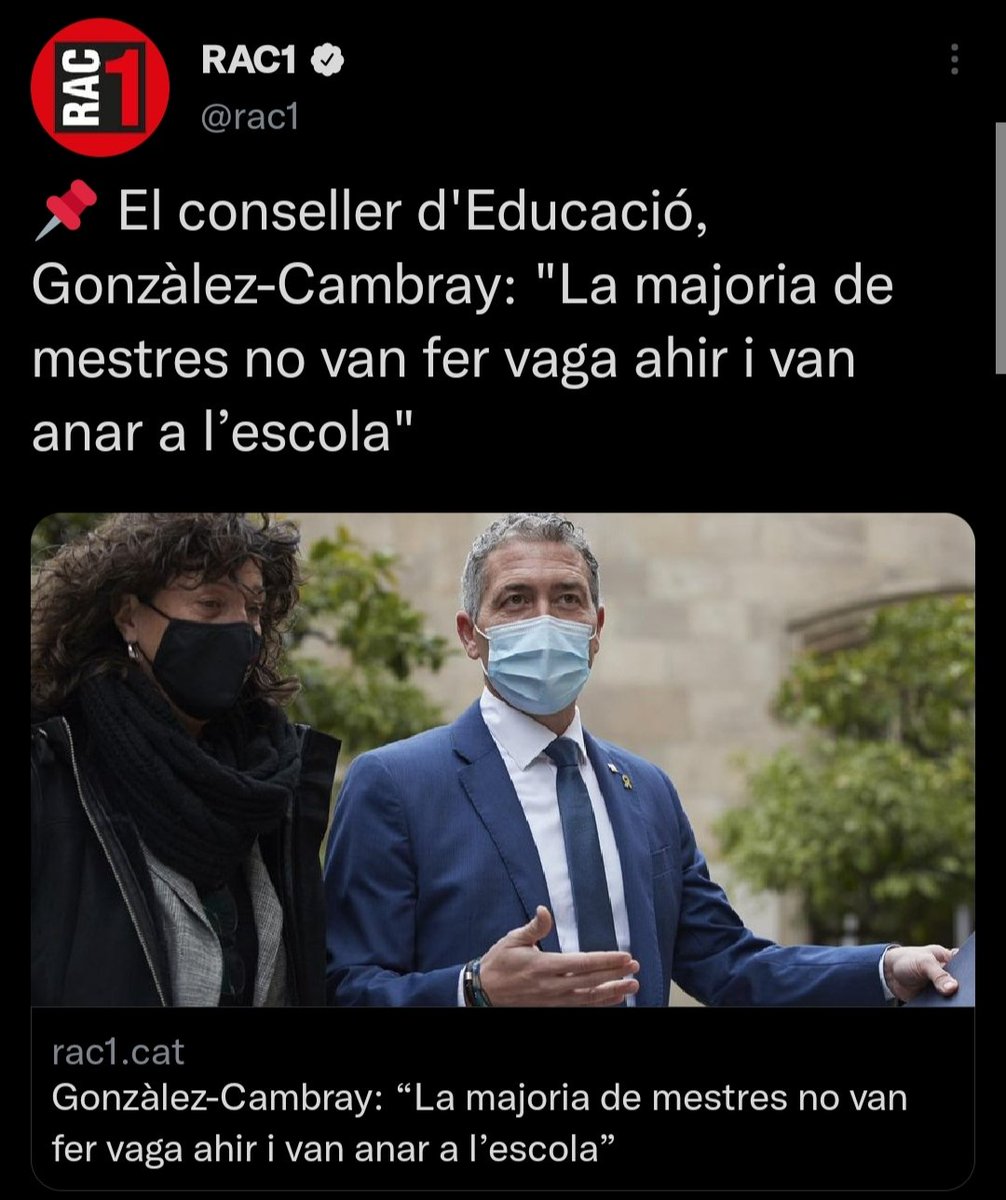 Un nou exemple d'autoritarisme i caràcter dictatorial de <a href="/JosepGCambray/">Josep G. Cambray</a>. Davant les vagues històriques i les mostres de rebuig unitàries respon això. Cap voluntat de reconduir el conflicte i arribar a acords. Només prepotència i xuleria. Dimiteix. #CambrayDimissió #vagaeducacio