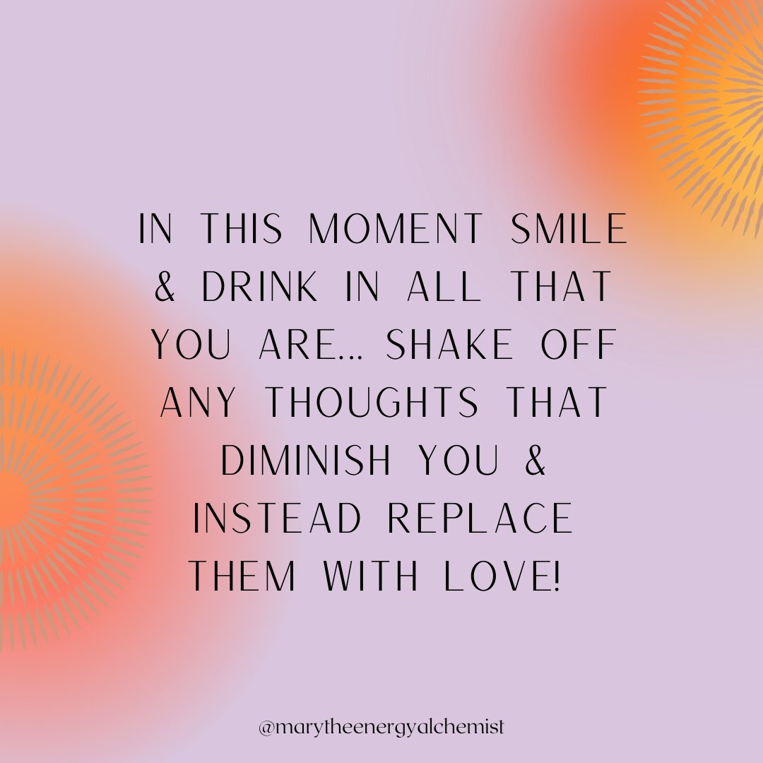 In this moment smile and drink in ALL that you are… shake off any thoughts that diminish you & instead replace them with LOVE!

#gentlereminder #youareeverything #youareamazing #ownyourawesome #embraceyourself #self #loveyou #wellnessPSA