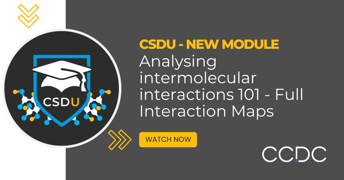 ccdc_cambridge's tweet photo. Assess the structural stability of solid materials with Full Interaction Maps. Learn how in our latest on-demand learning module.
Watch an example, try one for yourself, then test your knowledge (and earn a certificate!)
📝 https://t.co/wxaW3C2qEl

#drugdesign #compchem https://t.co/MBAkBvFidl