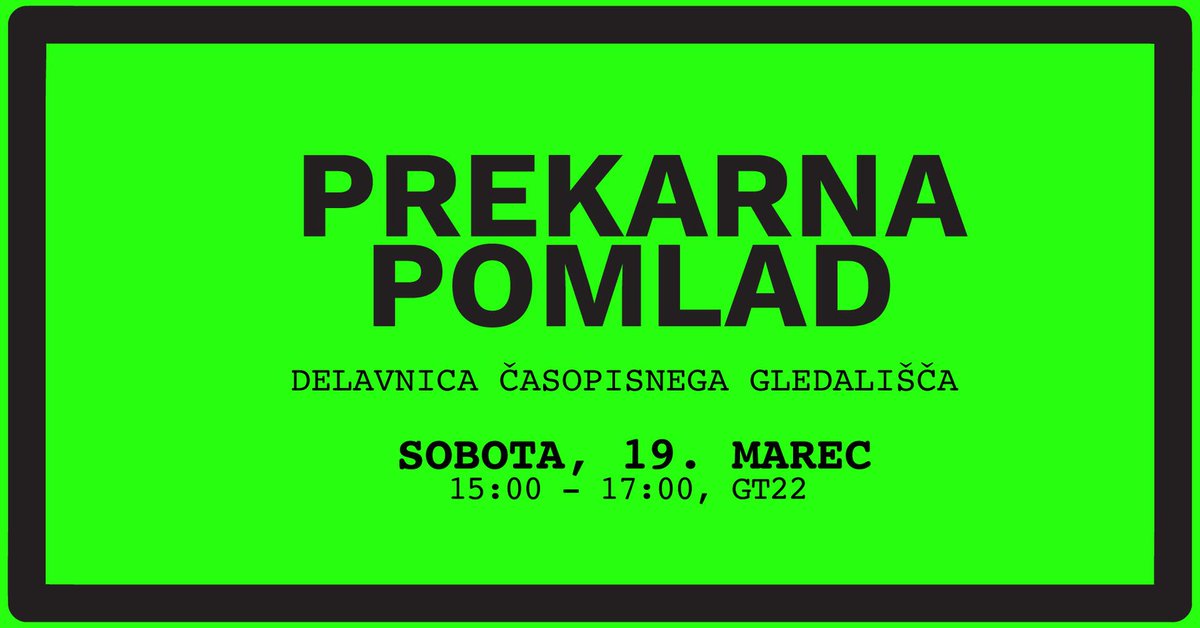 Filmosoph's tweet photo. Mlada mariborska gledališka skupina Omletnice_ki se je v teh negotovih časih odločila osvetliti problematičnost prekarnega dela. V soboto bo v @GT22_Maribor izvedla delavnico časopisnega gledališča, forumsko predstavo in fotografsko razstavo. Vabljene/i. https://t.co/XNfMDvBfXF https://t.co/EYn7v0QJiq