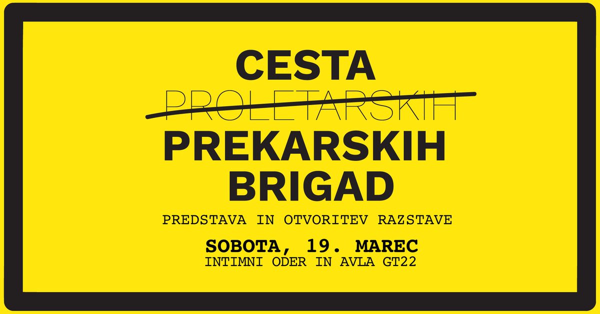 Mlada mariborska gledališka skupina Omletnice_ki se je v teh negotovih časih odločila osvetliti problematičnost prekarnega dela. V soboto bo v <a href="/GT22_Maribor/">GT22</a> izvedla delavnico časopisnega gledališča, forumsko predstavo in fotografsko razstavo. Vabljene/i. gt22.si/organizirajmo-…