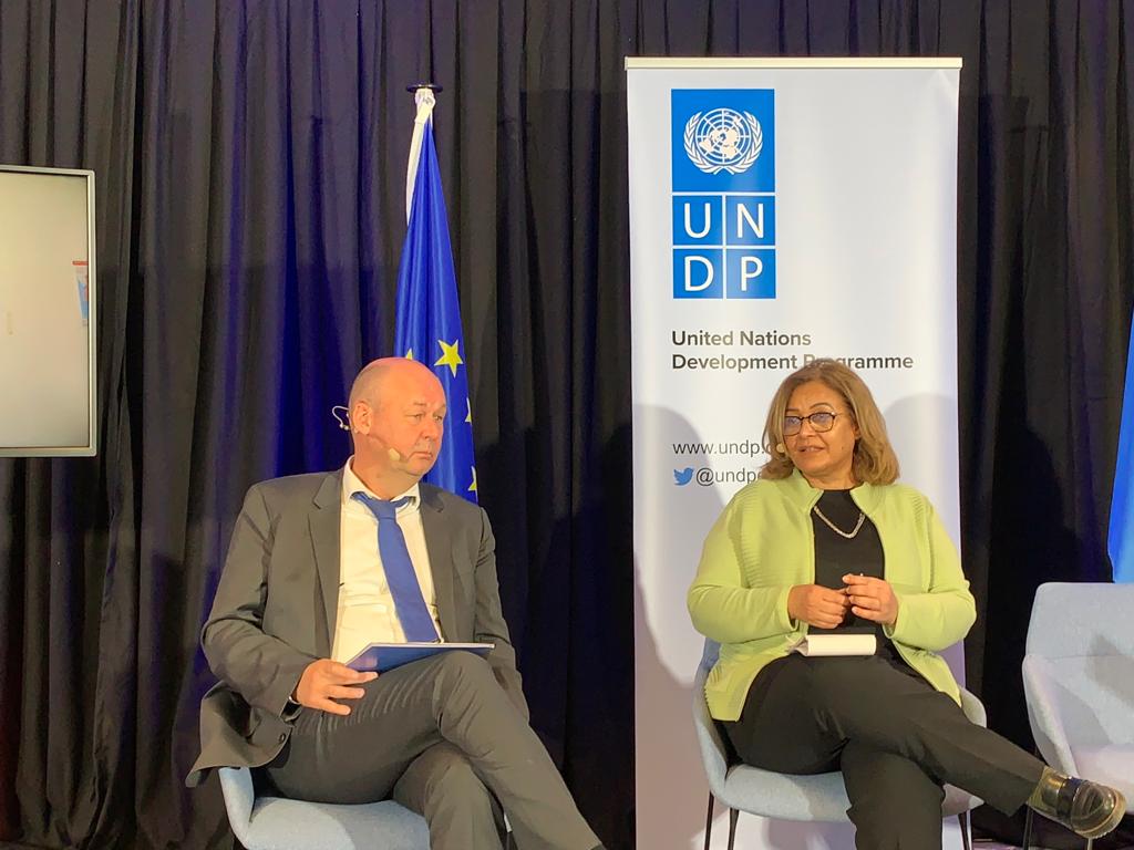 UNDPYemen's tweet photo. “This report brings us hope that we really need now especially when we look at the numbers and data,” says Jamila Raja, Yemen Expert @UNDP report launch in #Brussels
#Pathways4Recovery #YemenCantWait https://t.co/TND9RjW1Df