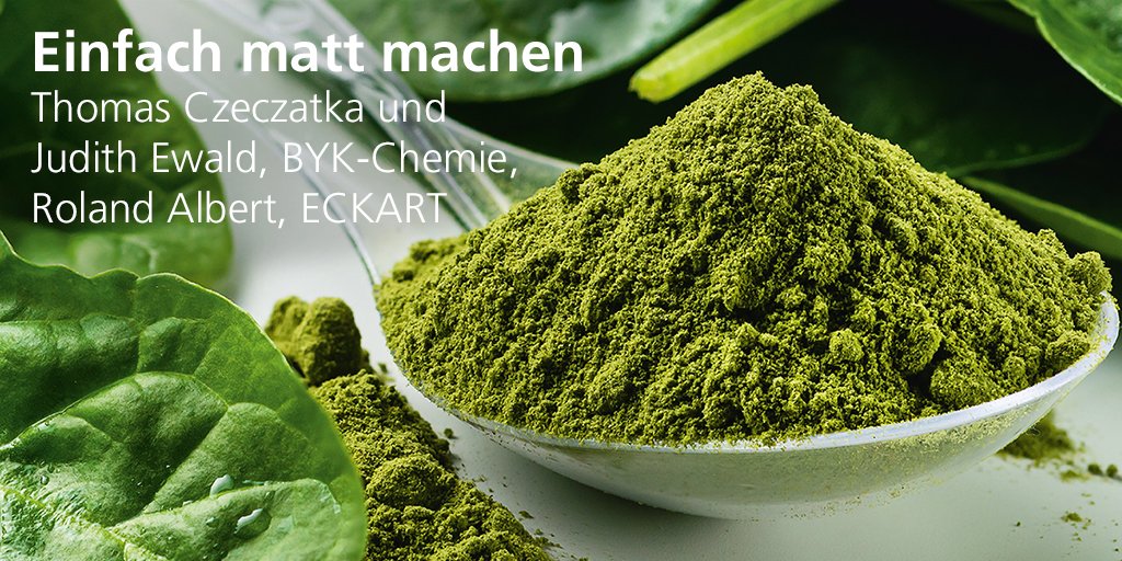 PressBYK's tweet photo. Ein neuartiges Post-Add #Additiv von #BYK mattiert #Pulverlacke: einfach, kennzeichnungsfrei, ohne chemischen Einfluss und ohne Einschränkungen bei der Kombination mit #Effektpigmenten. Ein gemeinsamer Artikel von BYK und #ECKART erklärt mehr: https://t.co/pVdLvDn9I3 https://t.co/rZnPumpz3z