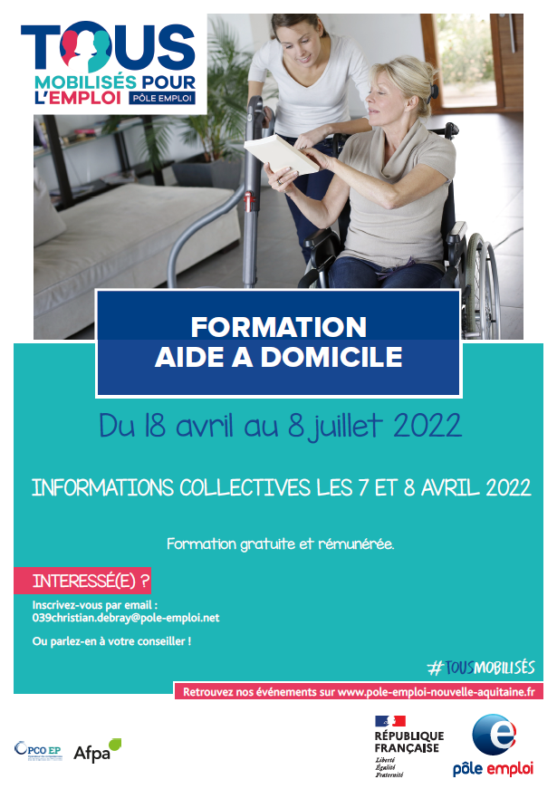 👩‍🦳👨‍🦳 #Formation #Niort
Le secteur de l'aide à domicile recrute en #DeuxSèvres !
Se former à ce métier, c'est un emploi garanti.
Alors, participez aux informations collectives début avril. Inscription auprès de votre conseiller.
#TousMobilisés