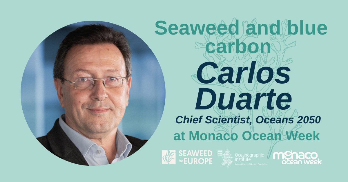 Join us on March 24 as Oceans 2050 Chief Scientist <a href="/carlosduartephd/">Carlos Duarte</a> and its President <a href="/acousteau/">Alexandra Cousteau</a> present new research into the #bluecarbon value of #seaweed, hosted by <a href="/OceanoMonaco/">MuséeOcéanographique</a>.
In person: lnkd.in/gKPNQ9xF
Or online: lnkd.in/ex-8Qtgn
#kelp #algae #oceaneconomy