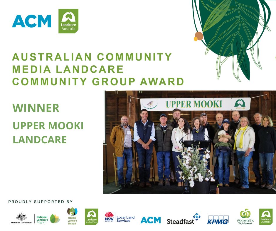 Congrats to Upper Mooki Landcare as winners of the 2021 Landcare NSW ACM Landcare Community Group Award! Chosen due to their outstanding community group that is improving #sustainablelanduse and/or is undertaking on-ground action  <a href="/LandcareAust/">Landcare Australia</a> <a href="/LandcareTRLA/">Landcare Tamworth </a> <a href="/llsnsw/">Local Land Services</a>