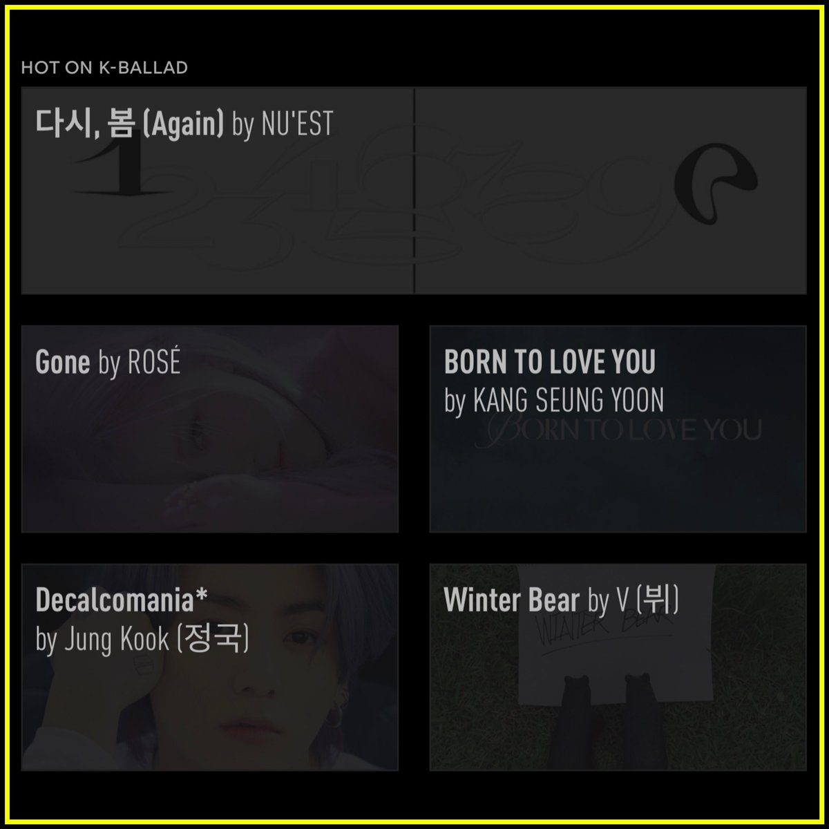 Genius_kor's tweet photo. #GeniusCharts | NU’EST marks their first #1 in Genius Korea charts as “다시, 봄 (Again)” debuts at #1 on the K-Ballad chart! Check out the English translation to the beautiful song on Genius now!

#NUEST10YEARSOFLOVE #NUEST_LOVE_FOREVER @NUESTNEWS 

https://t.co/M1dAlQ7xPa https://t.co/vZ6p70NLdT