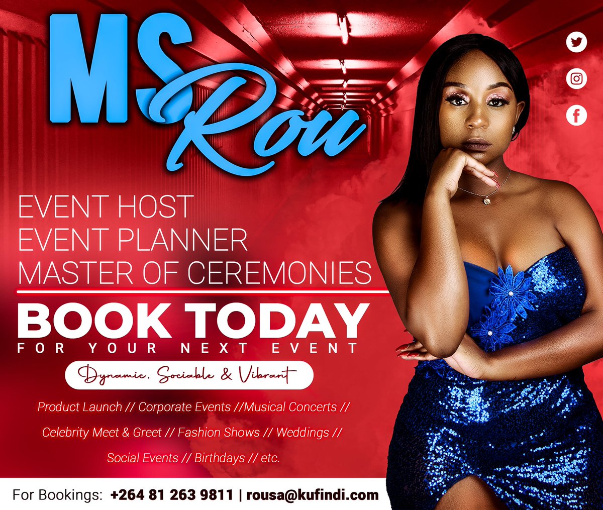 Ms_Rou_Namibian's tweet photo. Are you looking for

Events planner
Masters of ceremonies 
Marketing specialist
Event Host

For any type of event . Book Rousa Nangula Shikoha by calling +264812639811. https://t.co/OHuOKkHvSV
