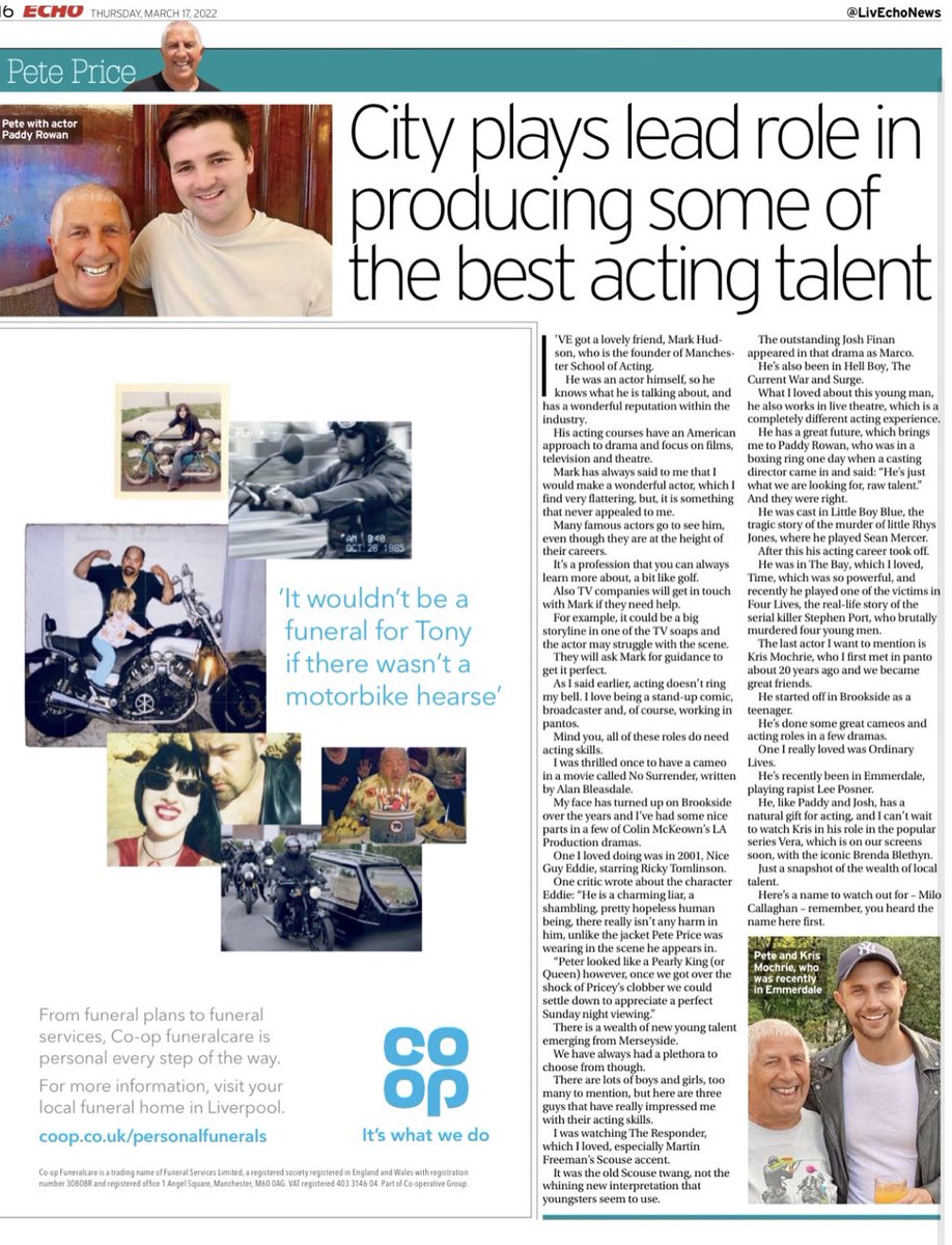 PeteCityPrice's tweet photo. https://t.co/peZjWqPC5l this weeks column @PaddyRowan1 @KrisMoch @JoshFinan @LAProductionsUK @MSTacting we have so much talent on Merseyside https://t.co/32QM4boF2p