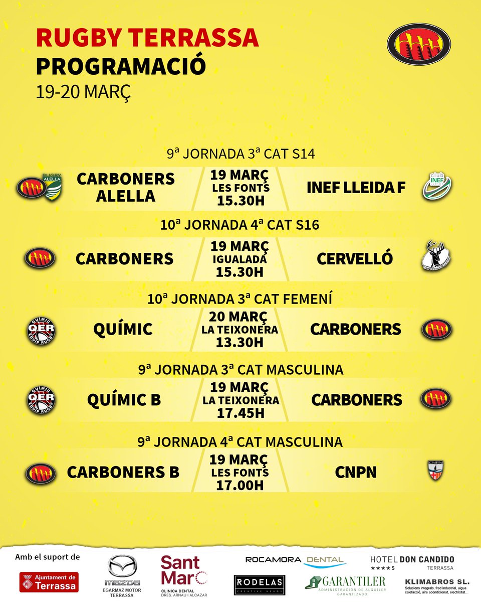 🗓 Programació del cap de setmana:

Carbó, carbó, carbó🔥