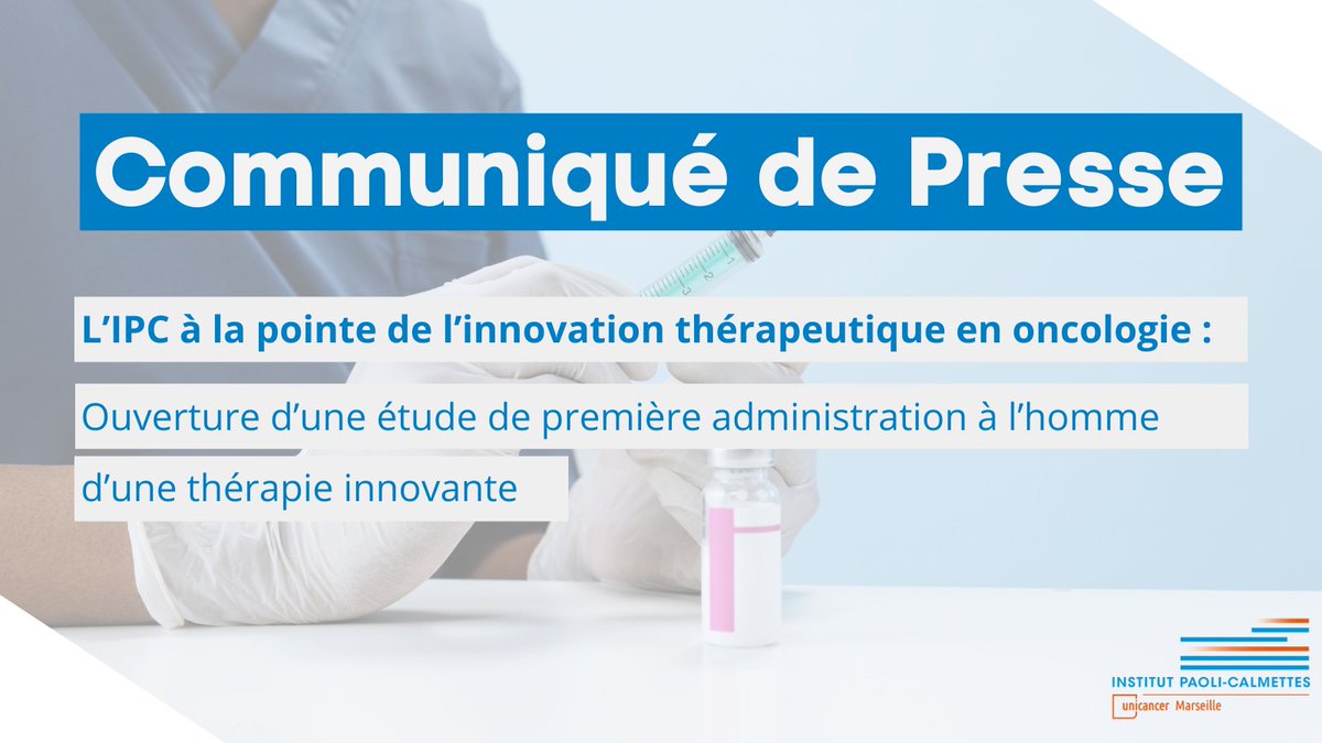 Institut Paoli-Calmettes (IPC) (@paoli_calmettes) on Twitter photo 🔎 L’IPC à la pointe de l’innovation thérapeutique en oncologie : Ouverture d’une étude de première administration à l’homme d’une thérapie innovante en partenariat avec <a href="/InnatePharma/">Innate Pharma</a> et le réseau <a href="/oncodistinct/">Oncodistinct Network</a>
👉 Lire le communiqué de presse lnkd.in/etD-Zh-C 🔎 L’IPC à la pointe de l’innovation thérapeutique en oncologie : Ouverture d’une étude de première administration à l’homme d’une thérapie innovante en partenariat avec <a href="/InnatePharma/">Innate Pharma</a> et le réseau <a href="/oncodistinct/">Oncodistinct Network</a>
👉 Lire le communiqué de presse lnkd.in/etD-Zh-C
