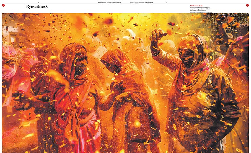 Widows In India Celebrate Holi Festival 2022 © Avishek Das/SOPA Images via <a href="/ZUMApress/">ZUMA Press</a> / <a href="/eyevine/">eyevine</a> in The Guardian.