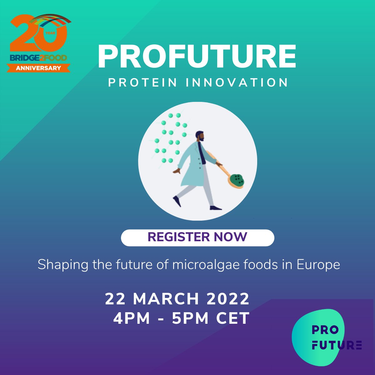 Το Ευρωπαϊκό πρόγραμμα PROFUTURE, προσκαλεί όλους τους ενδιαφερόμενους στο webinar, που θα πραγματοποιηθεί την Τρίτη 22 Μαρτίου και ώρα 5:00μ.μ. EET.
Πληροφορίες και συμμετοχή στο webinar: bit.ly/3IhFMLl
#ProFutureEU #webinar #microalgae #proteins
