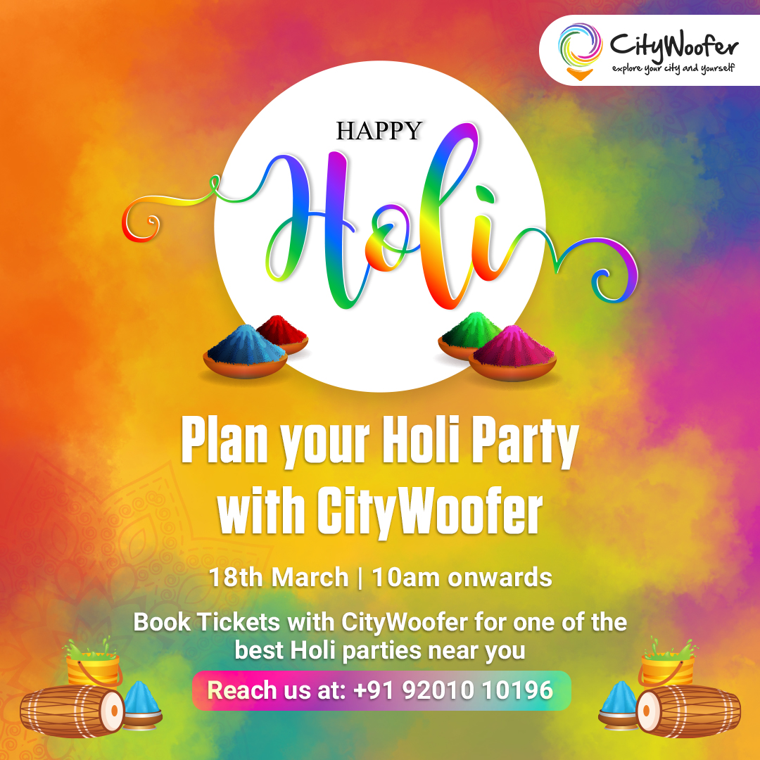 citywoofer's tweet photo. If you are one of those who do not like their #HoliParties to be low-key, #CityWoofer promises to make sure you have a blast this year!
We bring you the city's best &amp; most happening #HoliCelebration🤩. Book your tickets now!
Visit https://t.co/BCOJ4v5kUG
#HappyHoli2022 #Holi2022 https://t.co/oDJJttCrMZ
