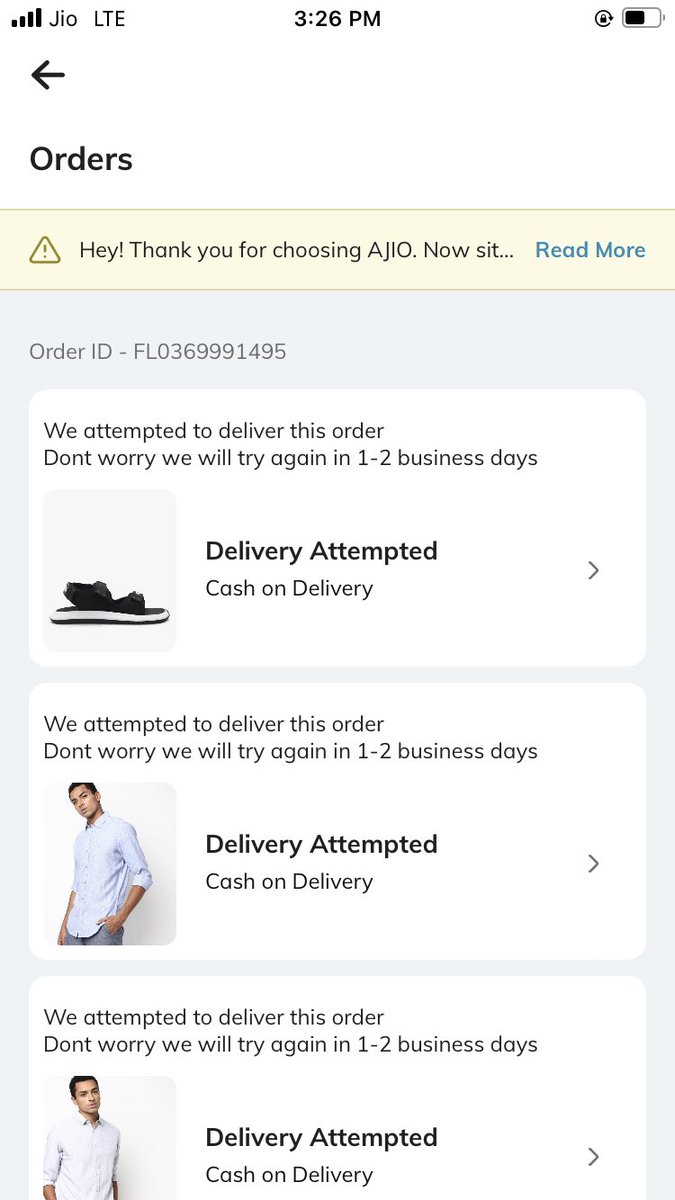vatsaljainnn's tweet image. @AJIOLife again a poor delivery experience from you I don’t know why this keeps on happening #slowservice #poorapp #needsalotofimprovement