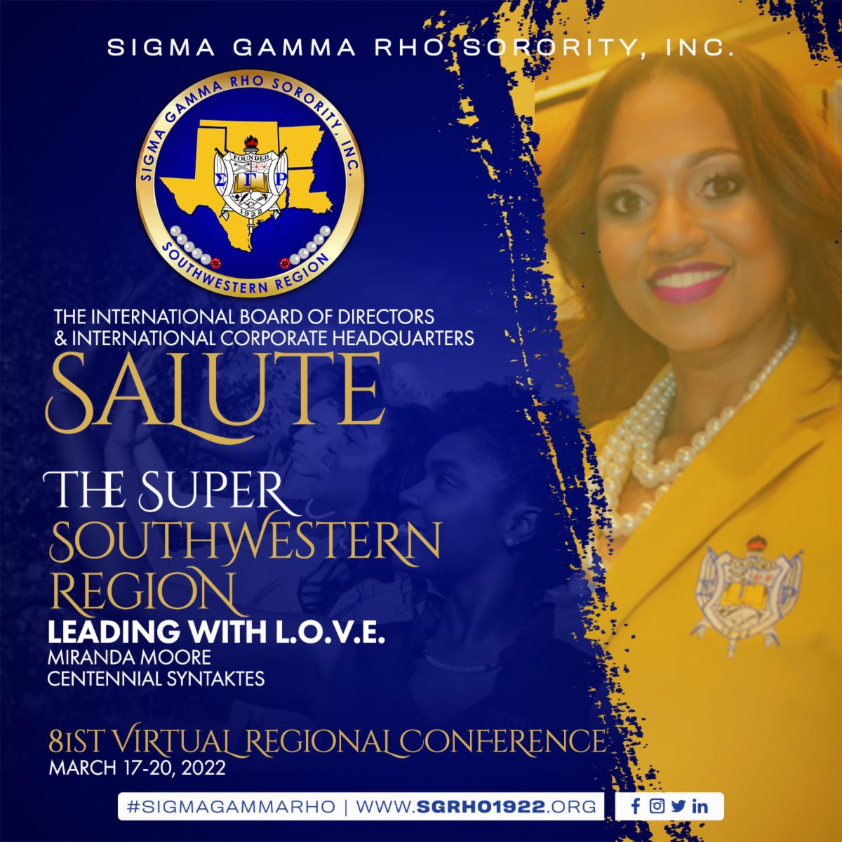 SGRho's tweet photo. The International Board of Directors & International Corporate Headquarters salute the Super Southwestern Region!
#SigmaGammaRho #SGRho #SGRhoSW #Greater https://t.co/nlRCe054nG
