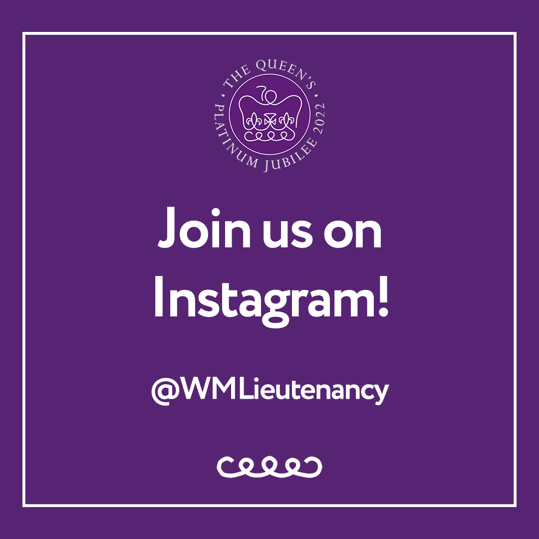 WMLieutenancy's tweet photo. If you haven’t already, be sure to follow us over on Instagram for updates on Her Majesty The Queen’s Platinum Jubilee events here in the West Midlands 👑

👉 @WMLieutenancy

#HM70 #PlatinumJubilee #westmidlands #westmidlandslieutenancy https://t.co/8VzUPFL5CK