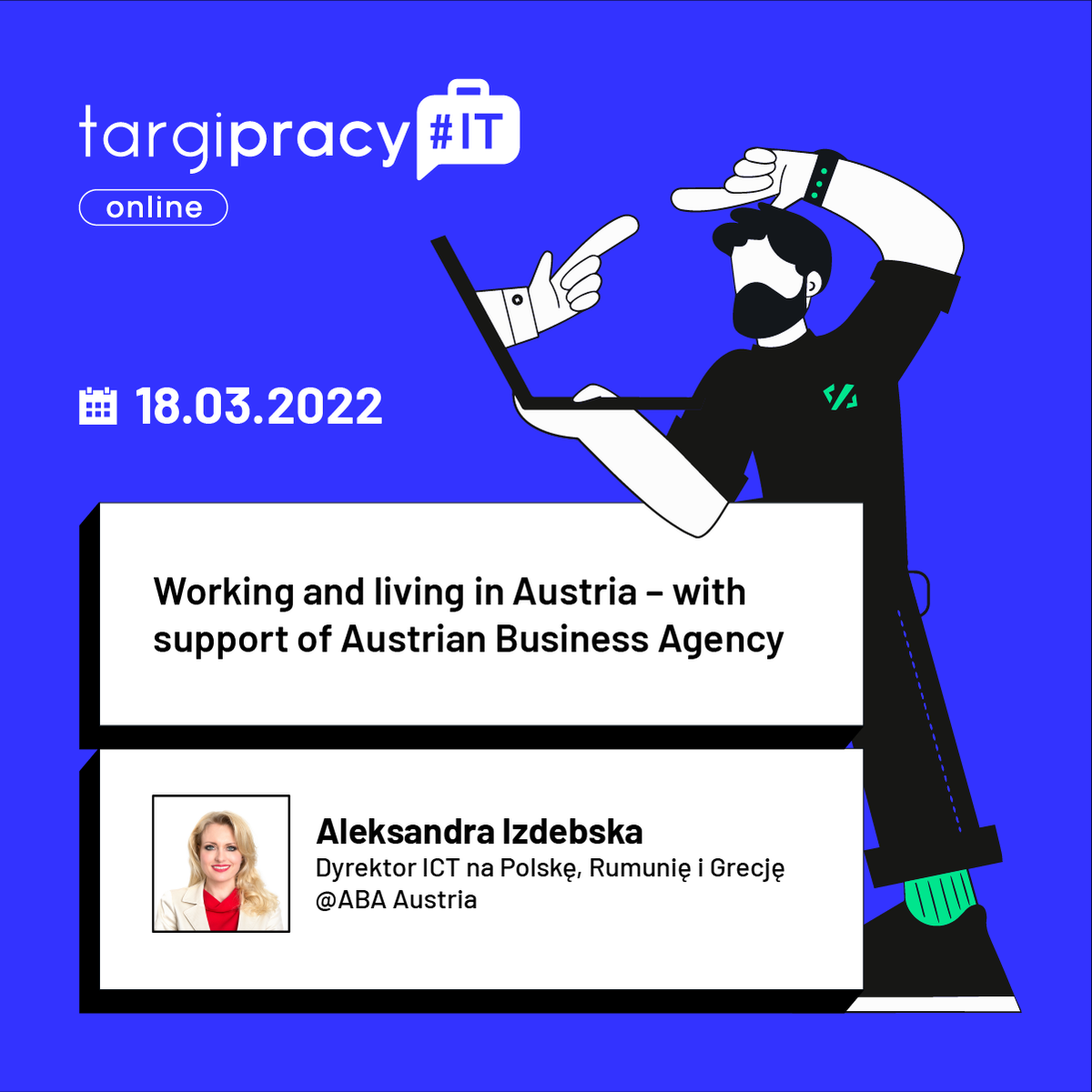 Chcecie dowiedzieć się kilku ciekawostek o życiu i pracy w Austrii? Lepiej nie mogliście trafić! Już jutro podczas swojego warsztatu opowie o tym Aleksandra Izdebska🙂
Zapisy ➡ targipracyit.pl/online