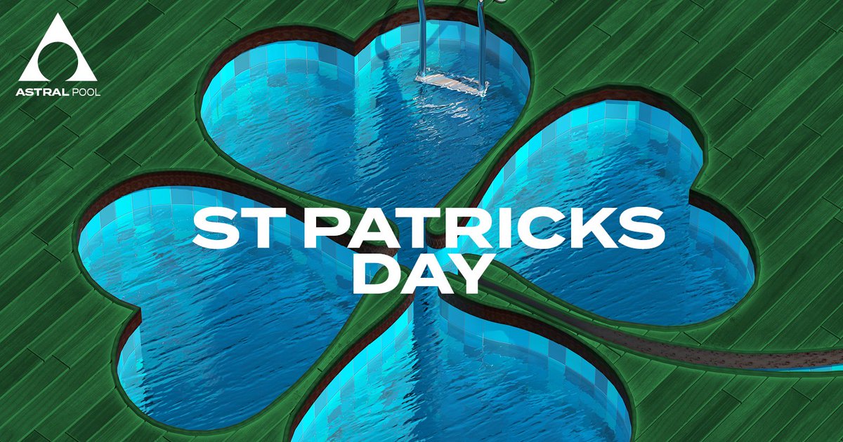 AstralPoolUK's tweet photo. Happy St Patrick’s Day 🍀 If you are going to be celebrating, we hope you have a great time, and it includes a dip in a relaxing pool or hot tub! It’s how every holiday should be spent 🌊 🥳 #paddysday #stpatricks #stpatricksday #poollife #pooldistributor #spa #fluidra https://t.co/yBL5haSnlD