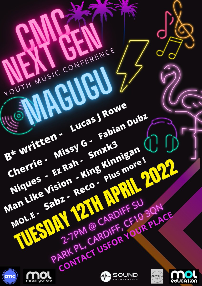 We are delighted to be working with <a href="/Ministryof_Life/">Ministry of Life CIC</a> &amp; supporting the Youth Music Conference at Cardiff Student Union on 12th Sept 2-7pm. 
Panel talks, workshops &amp; performances.
Tickets are free but limited. cardiffmusicconference.co.uk
<a href="/YouthCardiff/">Cardiff Youth Service / Gwasanaeth Ieuenctid Cdydd</a> <a href="/youthcymru/">Youth Cymru</a> <a href="/GrassrootsCF10/">Grassroots Cardiff</a>
