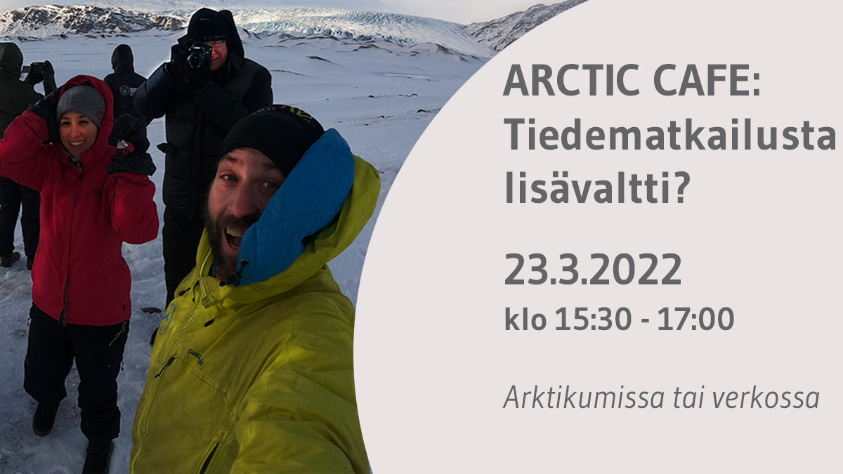 Arctic_Centre's tweet photo. Ensi ke 23.3. #ArcticCafe jonka teemana on #tiedematkailu ja sen monet mahdollisuudet arktisella alueella. Paikkana #Arktikum, voit seurata myös verkossa. Tilaisuus osa #arcticdesignweek tapahtumia. https://t.co/u5P9rOefNp https://t.co/FMM3A63h7i