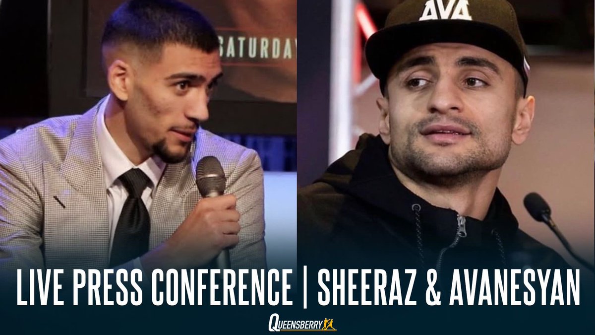 🚨Press Conference Day🚨

Watch Live on Queensberry’s YouTube Page from 11.30am as Frank is Joined by <a href="/DavidAvaBoxer/">David Avanesyan</a> <a href="/sheeraz_hamzah/">Hamzah Sheeraz</a> and their opponents