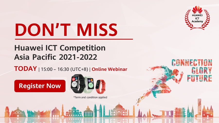 Hitung mundur menuju Huawei #ICTCompetition APAC online webinar hari ini pukul 14:00 (UTC+7).
Bergabunglah dengan kami dan tetap menyaksikan untuk mendapatkan hadiahnya!
Registrasi webinar melalui link: bit.ly/3hVhVGz
Term &amp; condition:htps: bit.ly/3hSHNmm