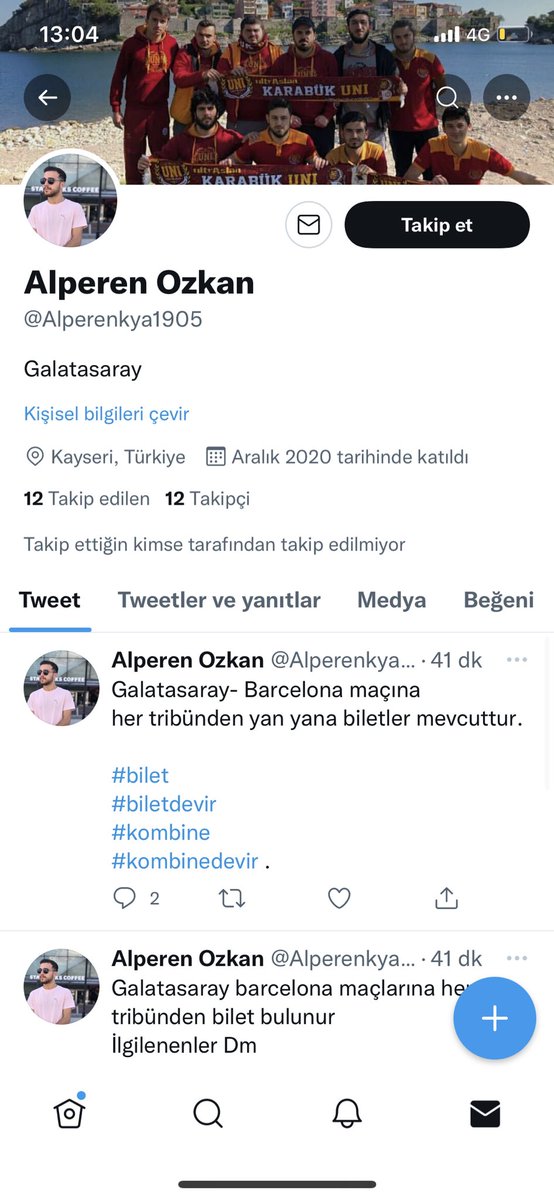 emrullah__17's tweet photo. Galatasaray Barcelona bileti satmaya çalışıyor . Amatör dolandırıcıdır. İtibar etmeyin 🤩 https://t.co/diAHmuiQae