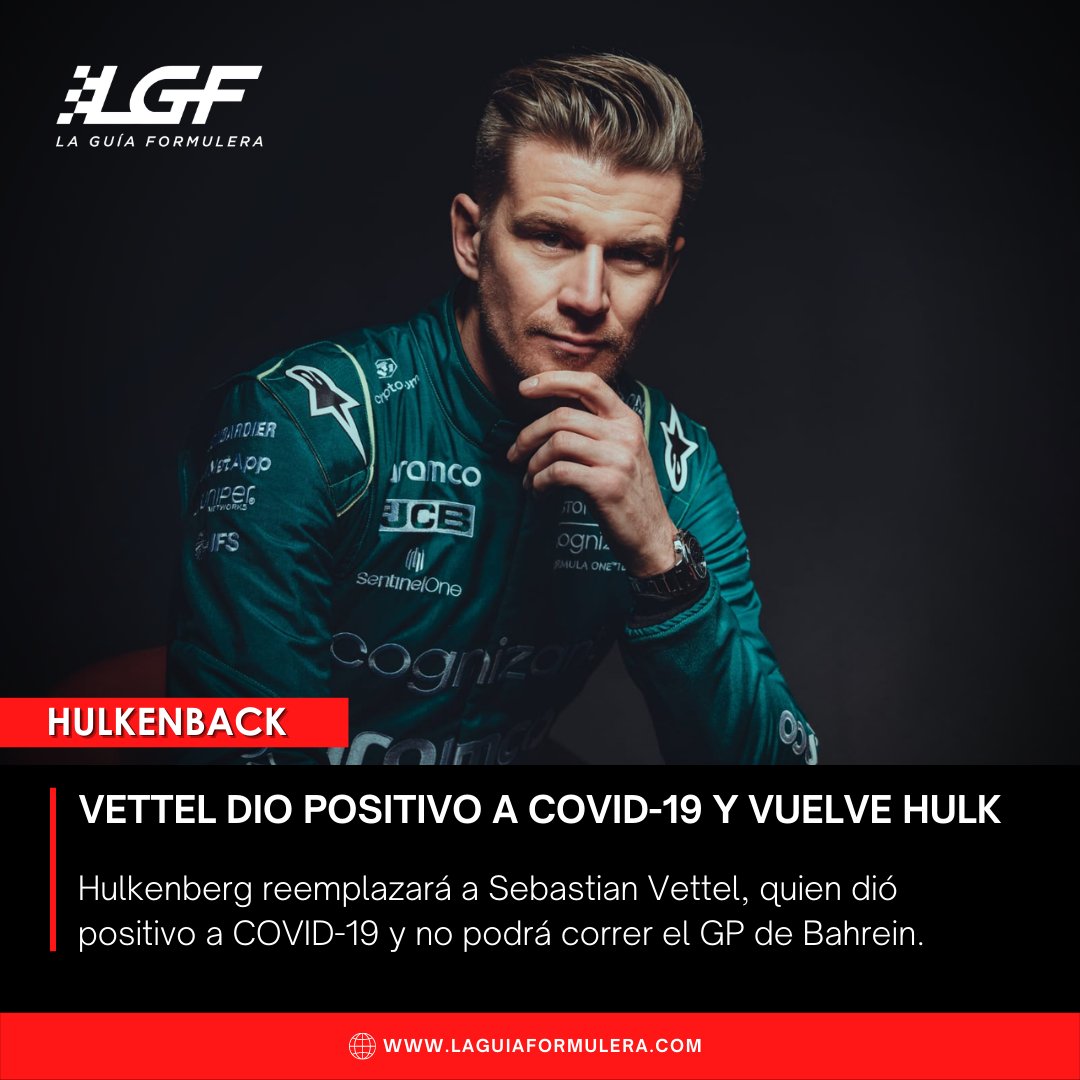 laguiaformulera's tweet photo. HULKEN🔙
🟢Volvió el interminable. A raíz de la confirmación de que Sebastian Vettel dió positivo a COVID, Aston Martin anunció que Nico Hülkenberg será su reemplazante para el GP de Bahrein 🇧🇭 este fin de semana.
¡Recupérate pronto Seb! 💪🏼
#f1 #formula1 #LGF1 #Hulkenberg https://t.co/B8TI6ggV7J
