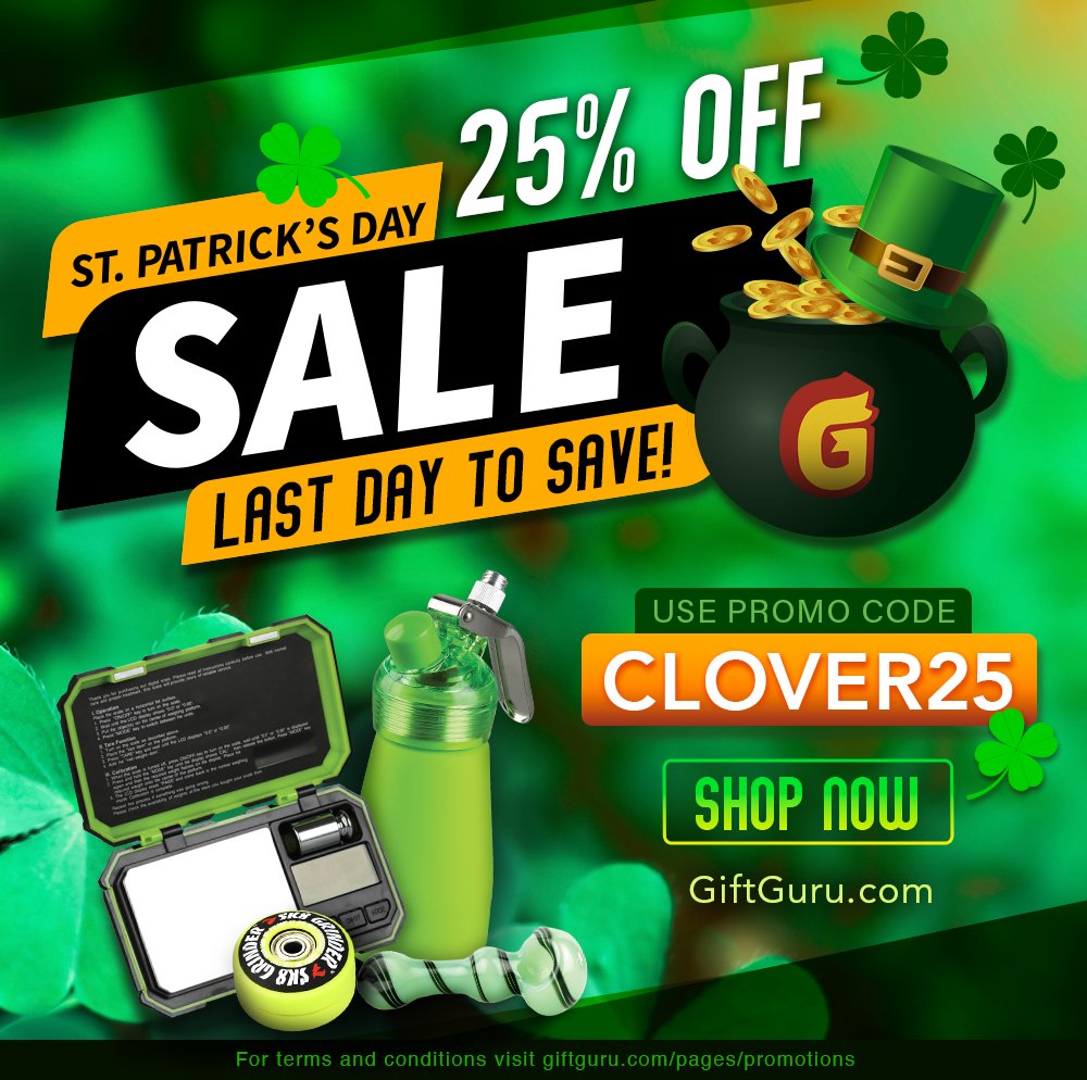 ShopTheGiftGuru's tweet photo. Time is running out for shenanigans! Today is the last day to save 25% off at https://t.co/FbP5ujnlb0 🇮🇪 https://t.co/lSFWNOlTQt