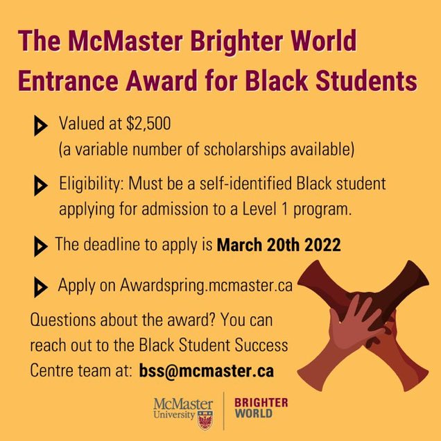 If possible, please share on <a href="/HWDSB/">HWDSB</a> secondary schools’ social media (deadline is March 20). <a href="/MacBSSC/">McMaster Black Student Success Centre</a>