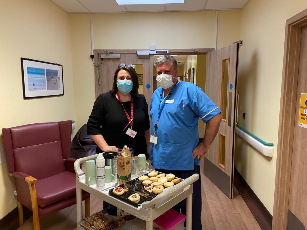 GovJsyHCJ's tweet image. Yesterday as part of Nutrition and Hydration Week, leaders in HCS served afternoon tea to inpatients at the Hospital and other community wards. Food and drink is really important in recovery. A fantastic opportunity to talk to patients . 1/2