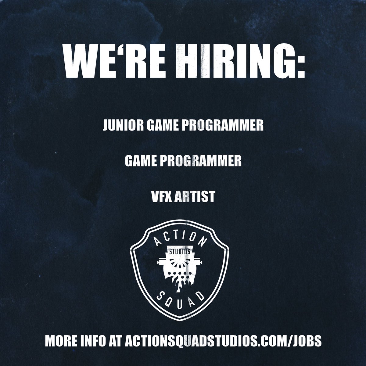 Come. Join. Us

actionsquadstudios.com/jobs

#gamejobs #unity3d #gamedevjobs #vfx