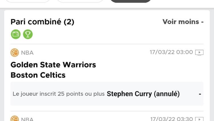 Rob3cop's tweet photo. #TeamParieur J’appel toute la communauté TeamParieur à BOYCOTTER le book > #unibetfrance
Retirez vos fonds et changez de book !! 
S CURRY sort sur blessure et le pari est perdu alors que sur BETCLIC le pari est remboursé !!! HONTEUX pas d’autres mots !!!! https://t.co/Em7YuT8eXR