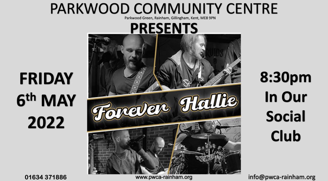 pwca_rainham's tweet photo. FOREVER HALLIE 🎤

FRIDAY 6th MAY 2022🎸

8:30pm In Our Social Club 🍺

Don’t miss it! https://t.co/34hzndXozJ