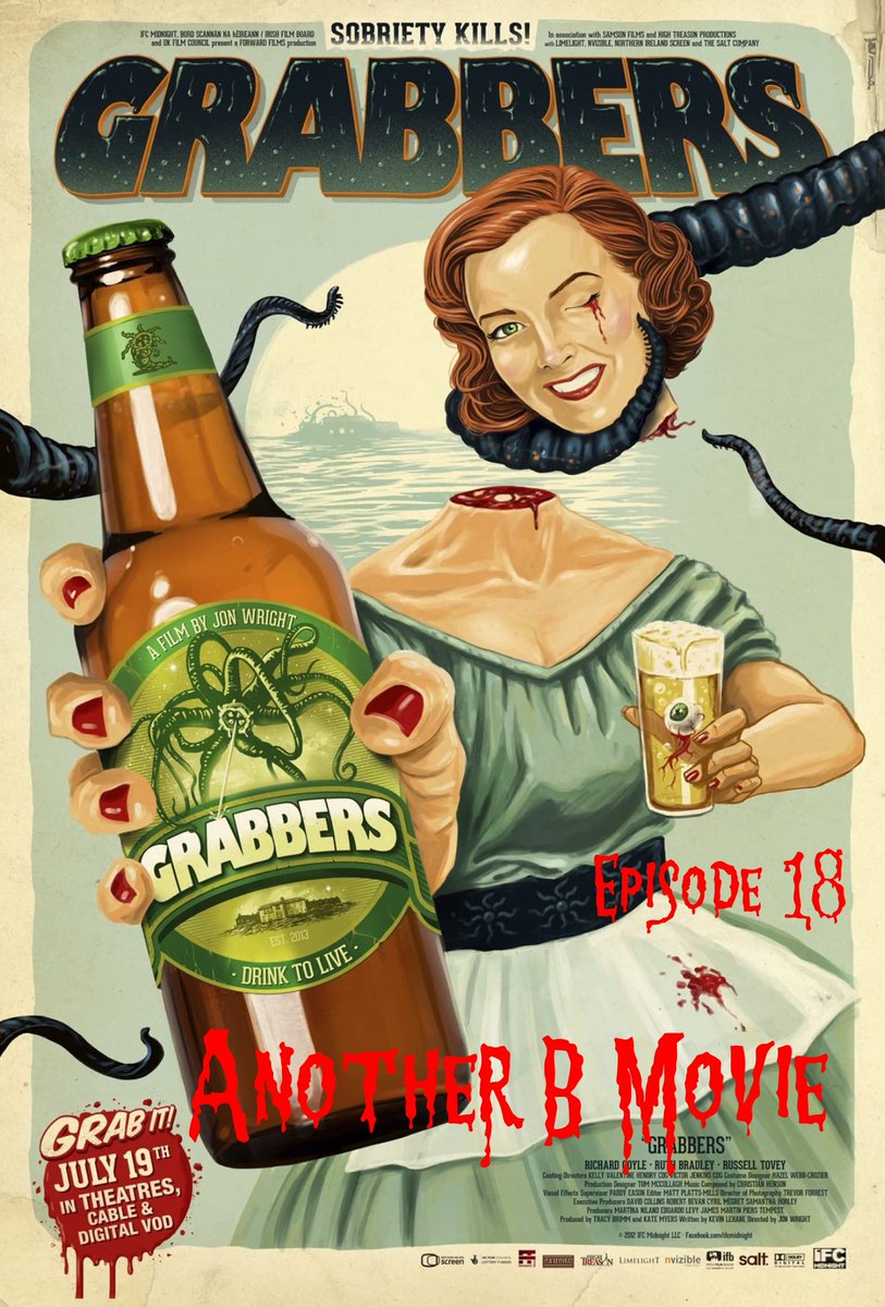 ☘️#StPatricksDay episode! Join us as we head to Erin Island for the #Irishfilm #scifi, #Grabbers ! This film is a gem and had us feeling a wee bit tipsy ourselves. It’s space alien sea monsters vs. the Irish. #podcast #horrorcommunity #bmovie linktr.ee/AnotherBMovieP…