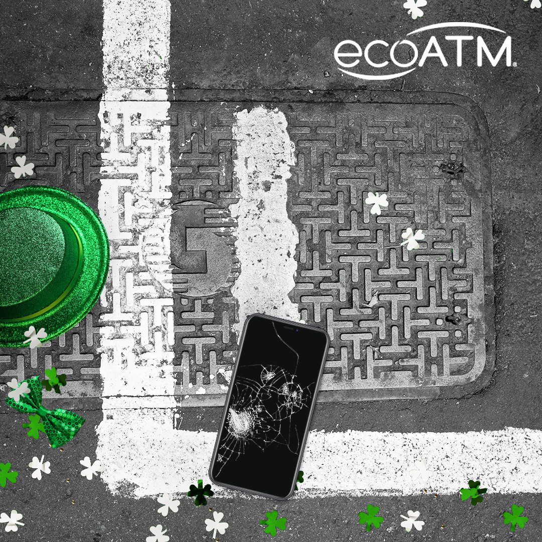 ecoATM's tweet photo. Rice probably won't fix this, but you can always sell it to us. #HappyStPatricksDay! ☘ https://t.co/Bqg5DWa5SF