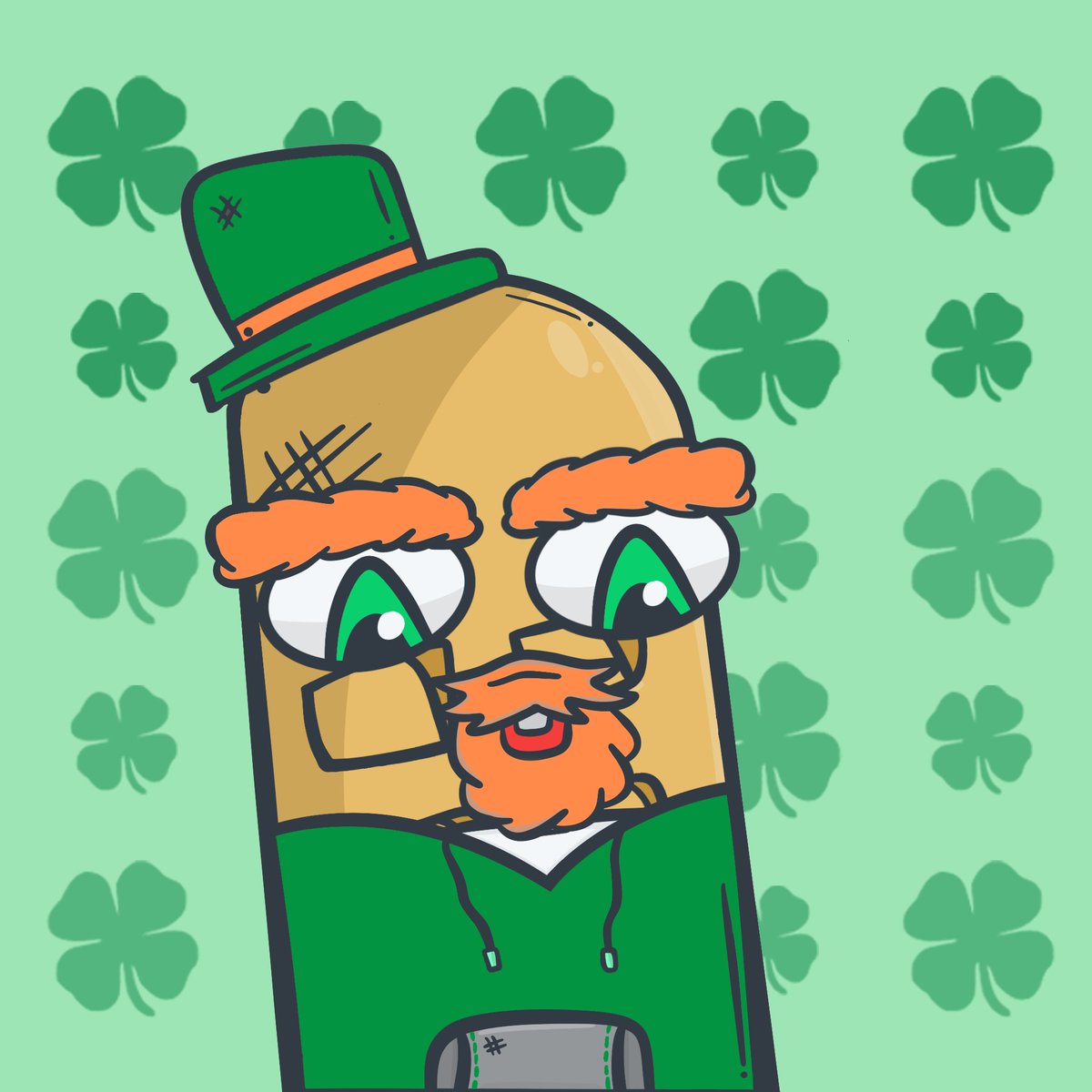 AwfulWafflesNFT's tweet photo. Happy #StPatricksDay ! 

We'll be here in the morning when you need some breakfast. 🍻🧇 https://t.co/rW01i3nZ4n