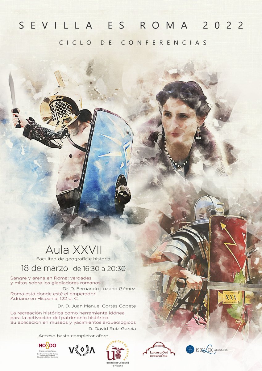 Ayto_Sevilla's tweet photo. ⚔️ Sevilla será Roma este fin de semana. ⚔️ 

🐴⛓️ Un evento de recreación histórica trasladará los Jardines del Prado a la Roma clásica, con escenas de la vida civil y militar como cultos o el juramento legionario.

💬 Ciclo de conferencias previo mañana viernes ➡️ 16:30 horas. https://t.co/cwe0GDZJNq
