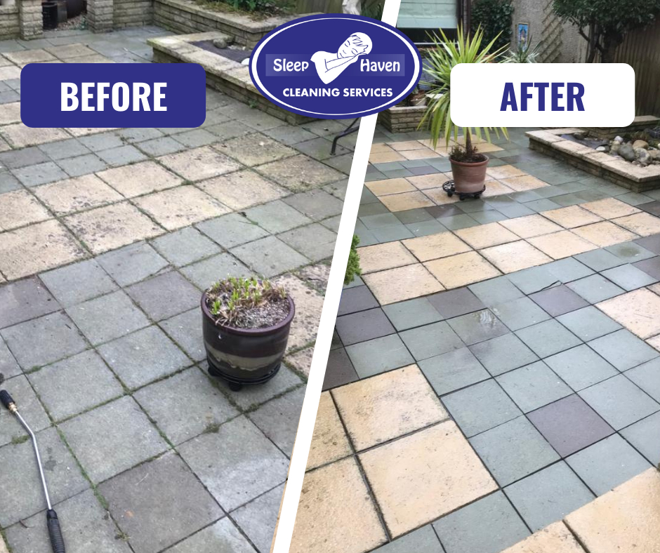 SleepHaven's tweet image. Before and after pictures of patio cleaning in #Roade yesterday. To say we got wet and cold is an understatement!!

#patiocleaning #externalclean #jetwash #cleanoutdoorspaces #beforeandafter