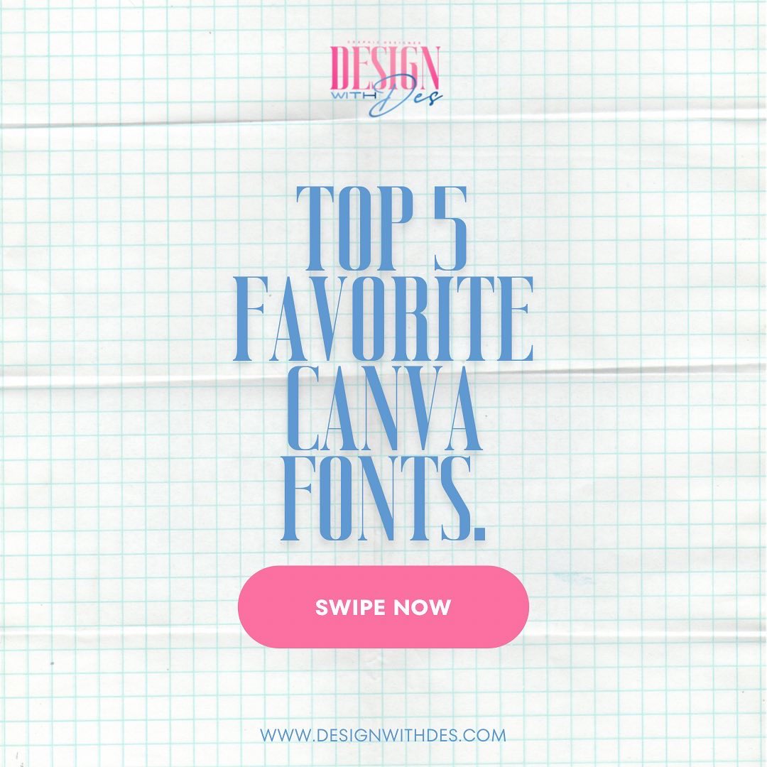 _DesignWithDes's tweet photo. Happy Thursday 💖

head over to our IG : @designwithdes to check out our TOP 5 favorite CANVA fonts. 

#graphics #graphicdesigner #logomaker #acuitydesign #businesscardsdesign #canva #webdevelopment  #memphisgraphicdesigner https://t.co/oU45VVRIwr