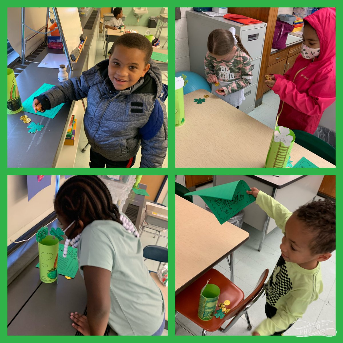 AlisonGibbons01's tweet photo. We tried to trap the leprechaun last night, but we didn’t have any luck!  Luckily, he left these scholars a little surprise! #chdreambuilders @missniss312 https://t.co/QghwWweXzL