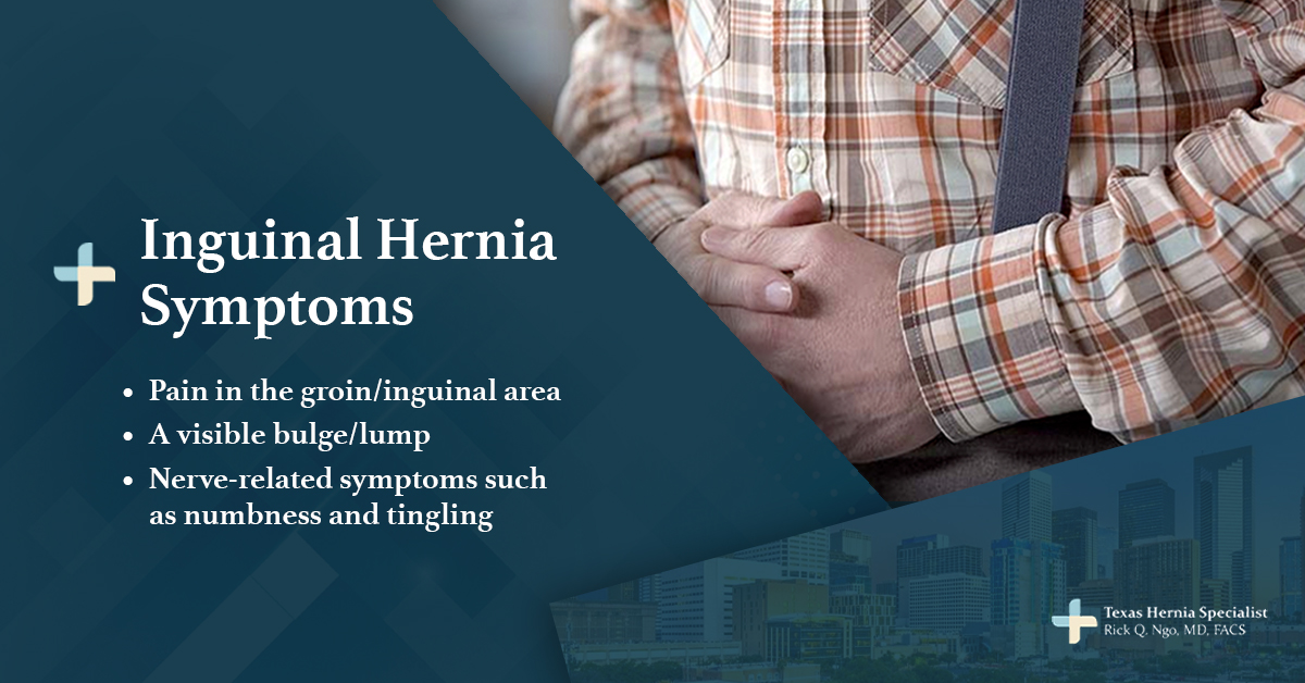 TheHerniaDoc's tweet photo. Some early symptoms of an inguinal hernia:

• Pain in the groin/inguinal area
• A visible bulge/lump
• Nerve-related symptoms such as numbness and tingling

📞 713-385-7734
🔗 https://t.co/iJbbcO97jv
#Houston #HerniaDoctor #HerniaSymptoms #InguinalHernia https://t.co/zTSfn3Mg6G