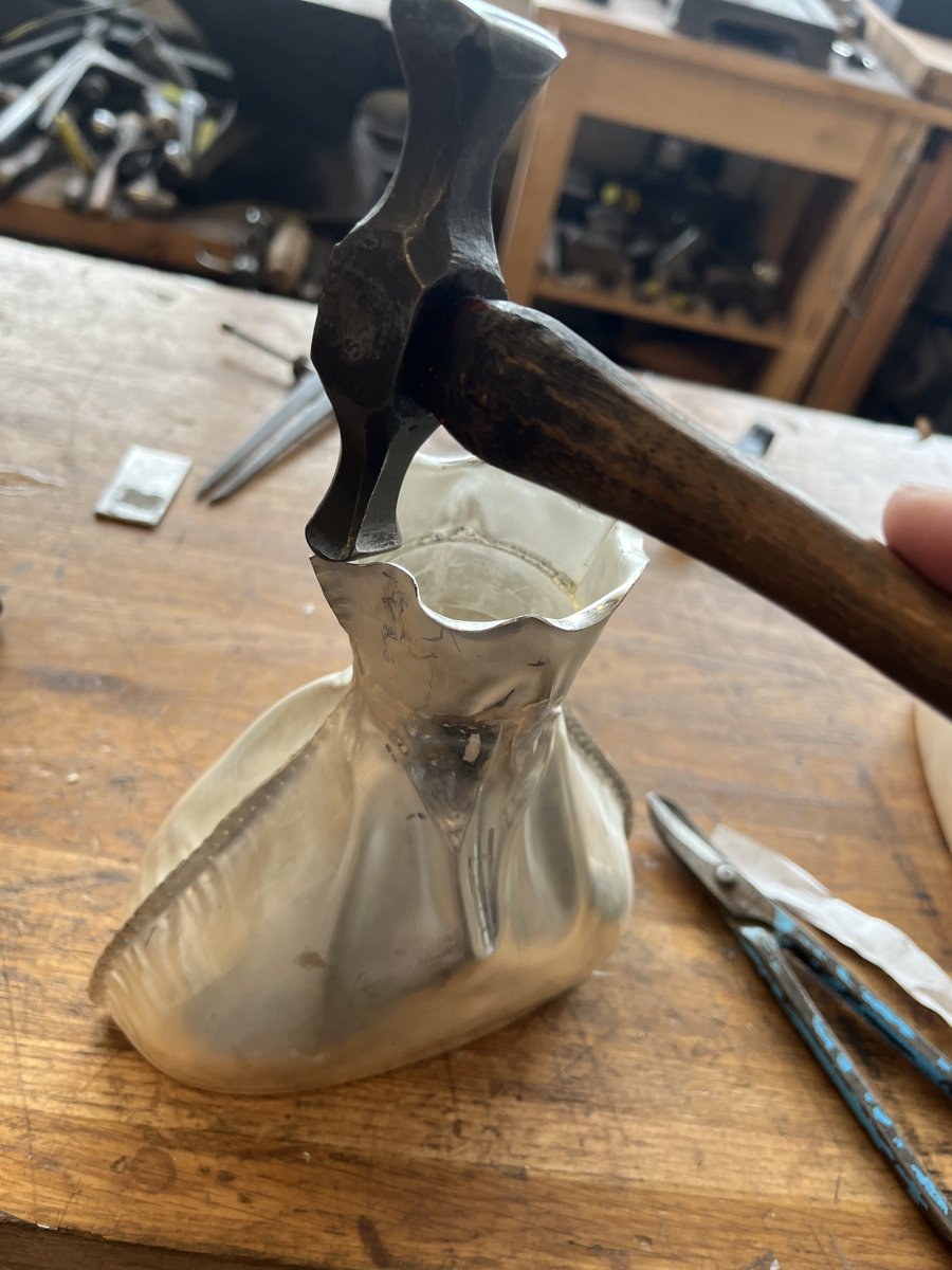 designsinsilver's tweet photo. Making Wine Carafes in the workshop this week.  #wine #silver # https://t.co/yJTQFiYwOz