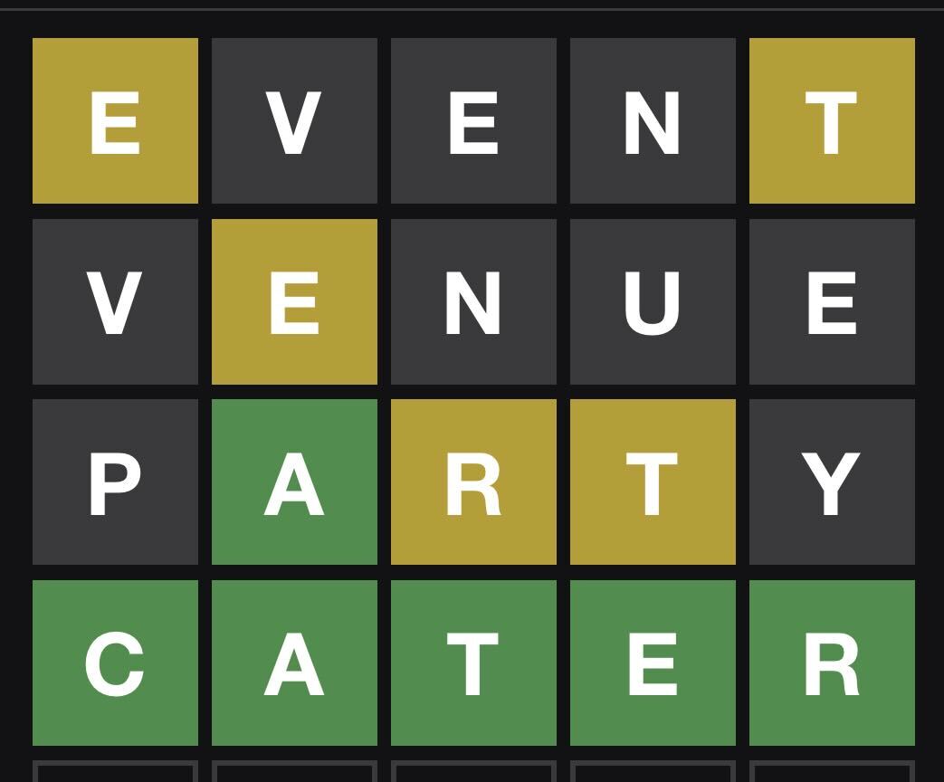 Did you think of us with yesterday's #Wordle? CATER  🍽️😋😀

#wordoftheday #wordgame #wordchallenge #cater