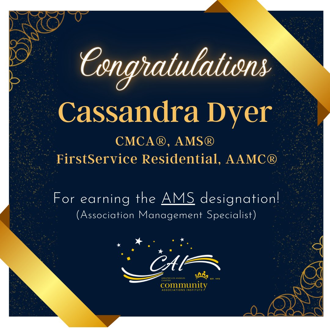 caiglac's tweet photo. Congratulations Cassandra! You completed the coursework and exam to become an Association Management Specialist (AMS).
Keep up the great work!

#caiglac #camicb #cmca #wearecai #Empower #Educate #CommunityManager #professional #certified #goals https://t.co/i88feRwfdN